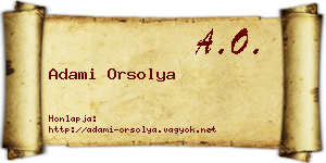 Adami Orsolya névjegykártya